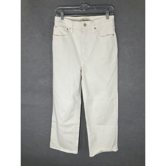 Madewell Jeans Womens Sz 28 White Perfect Vintage Wide Leg Crop Denim - Picture 1 of 13